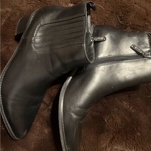 Woman’s Blondo Waterproof Black Leather Ankle Boots